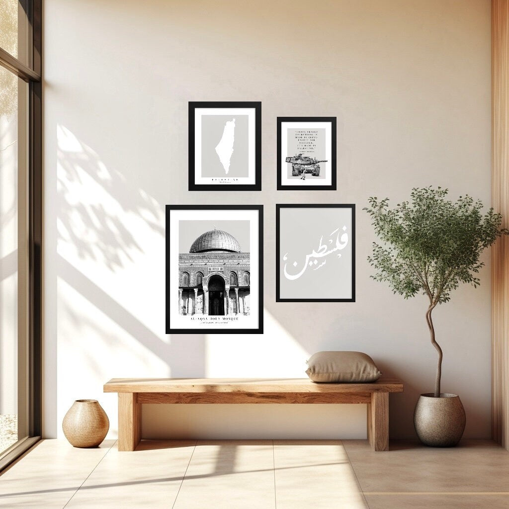 Palestine Map Minimalist Wall Art